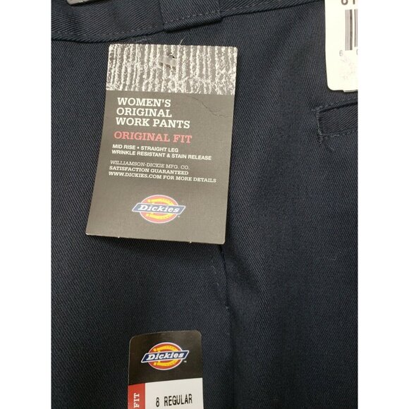 Dickies Original Fit Women’s Mid-Rise Blue Pants – Wrinkle-Resistant 8 Regular - Picture 10 of 12